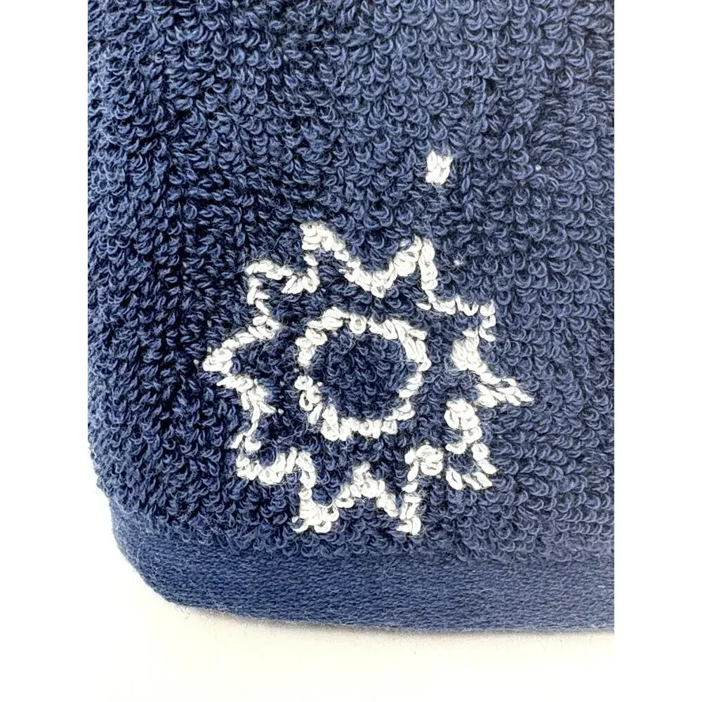 Rachel Zoe Celestial Sun Moon Stars Hand Towels 18x28” Blue Wht Plush NWT 2